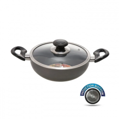 TPR NS Regular Karai with Lid (Black) - 24 cm