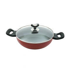 TPR NS Regular Karai with Lid (Red) - 24 cm